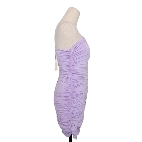 NWT Superdown Vivienne Ruched Mini Dress Lavender Purple Sz Medium - Picture 6 of 10